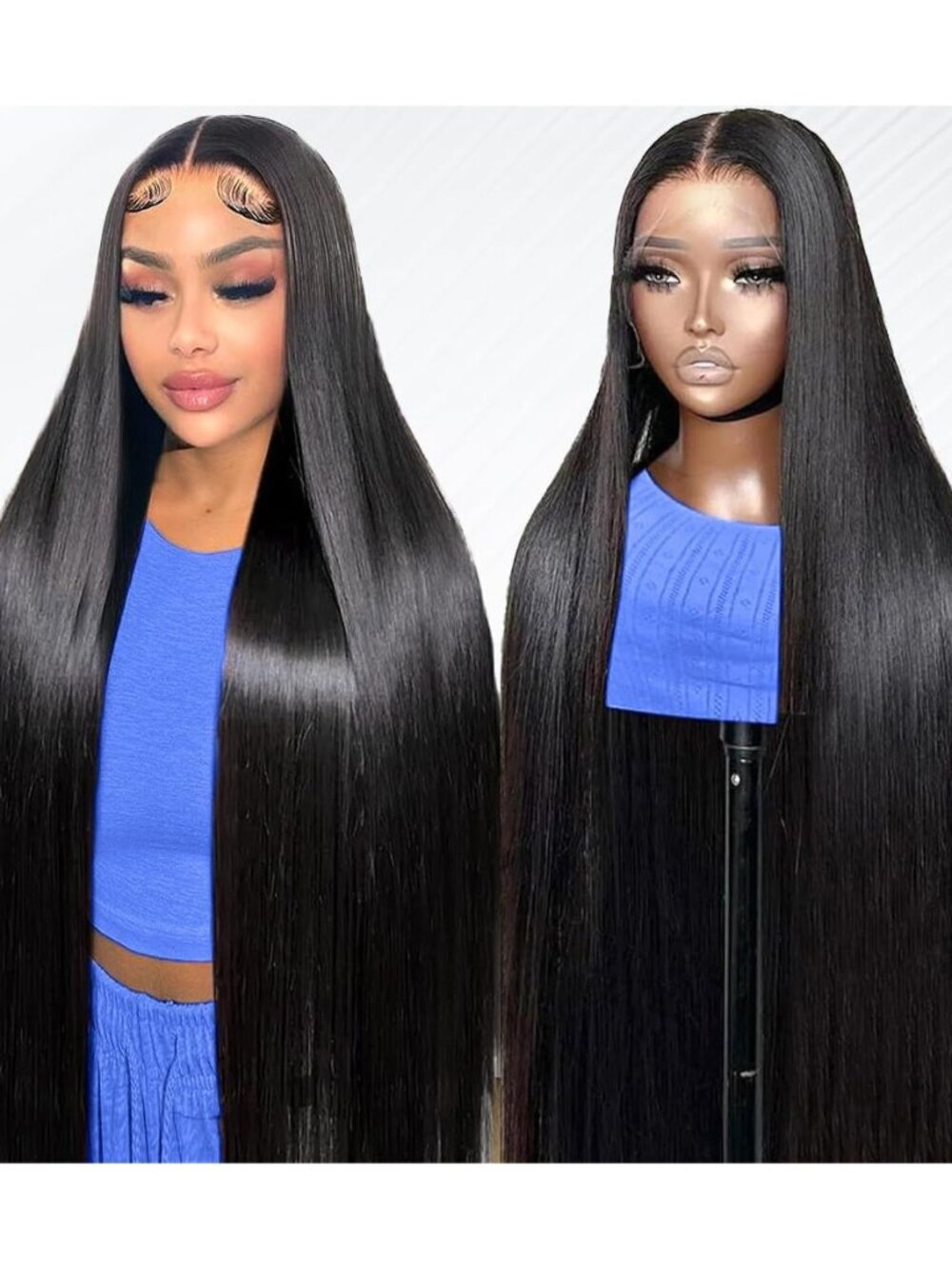30 Inch Lace Front Wigs Human Hair Pre Plucked with Baby Hair 200 Density Real